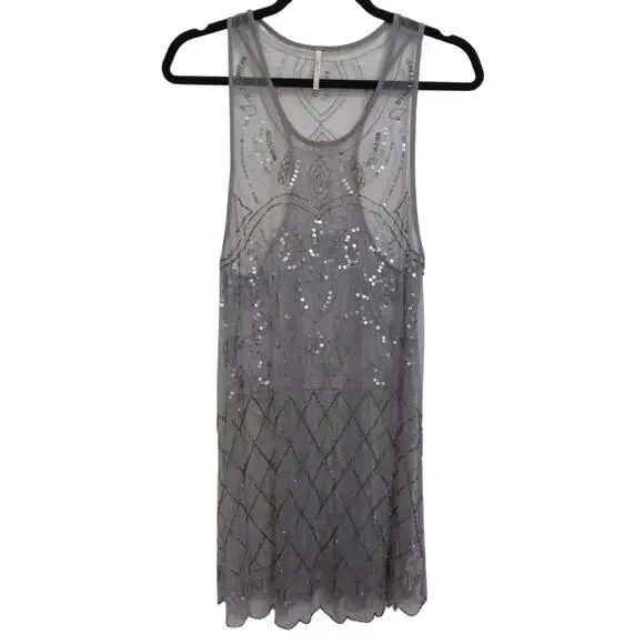 Free People | Dresses | Free People Womens Sz M Gray Sheer Beaded Sequin Sleeveless Mini Dress | Poshmark Free People | Dresses | Free People Womens Sz M Gray Sheer Beaded Sequin Sleeveless Mini Dress | Poshmark